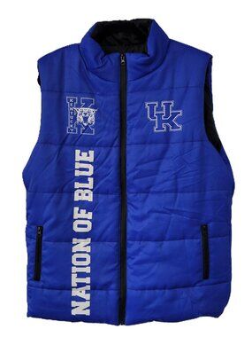 UK Kentucky Wildcats Big Blue Nation Puffer Vest Jacket Blue Mens 5XL